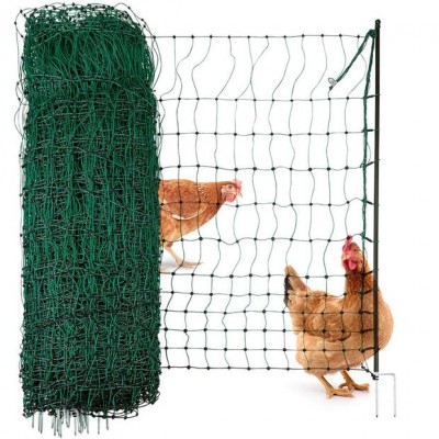 Poultry Farm Electric Chicken Fence Netting / Protect Animals Plastic Woven Electric Netting