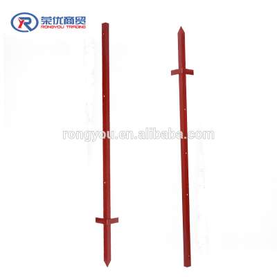 red painted metal farm fence post angle Post